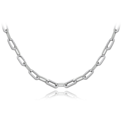 MINET Luxusný strieborný náhrdelník so zirkónmi Ag 925/1000 14,10g