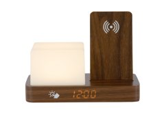 Digitální stolní hodiny 6079DW Karlsson s lampou a nabíječkou smartphonů 20cm