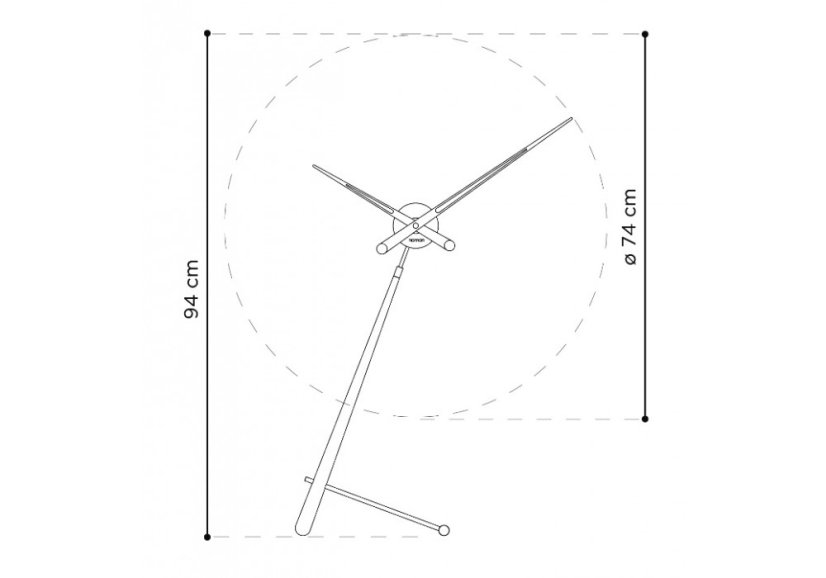 Dizajnové stolné hodiny Nomon Puntero Walnut N 94cm