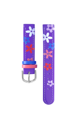 CLOCKODILE Fialový remienok k detským hodinkám kvety