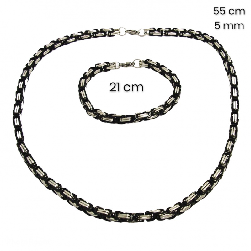 Oceľový náhrdelník+náramok 23732200