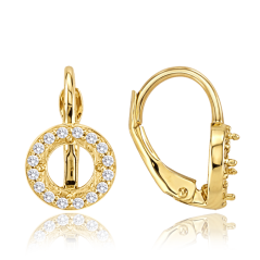 MINET Elegantné zlaté náušnice krúžky so zirkónmi Au 585/1000 1,95g