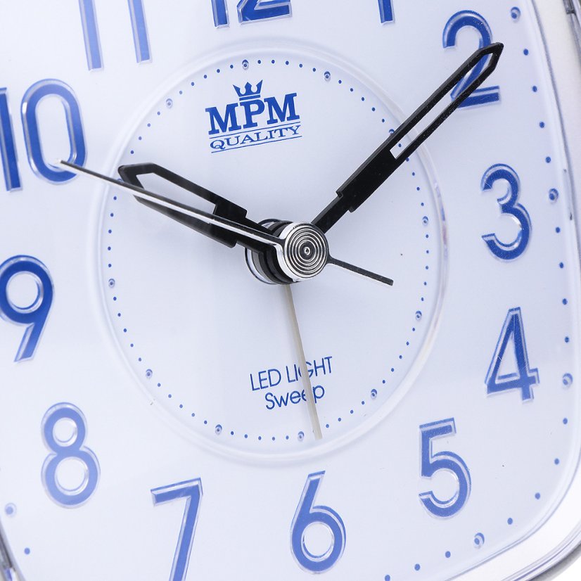 Budík s LED podsvícením a tichým chodem MPM  C01.3530.7030