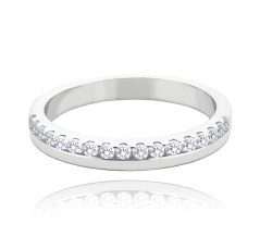MINET+ Stříbrný snubní prsten s bílými zirkony vel. 64