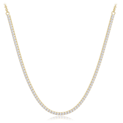 MINET Pozlátený tenisový náhrdelník s bielymi zirkónmi