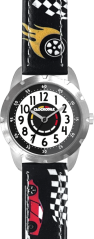 CLOCKKODIEL Svietiace tmavo modré chlapčenské hodinky ZÁVODNÉ AUTA