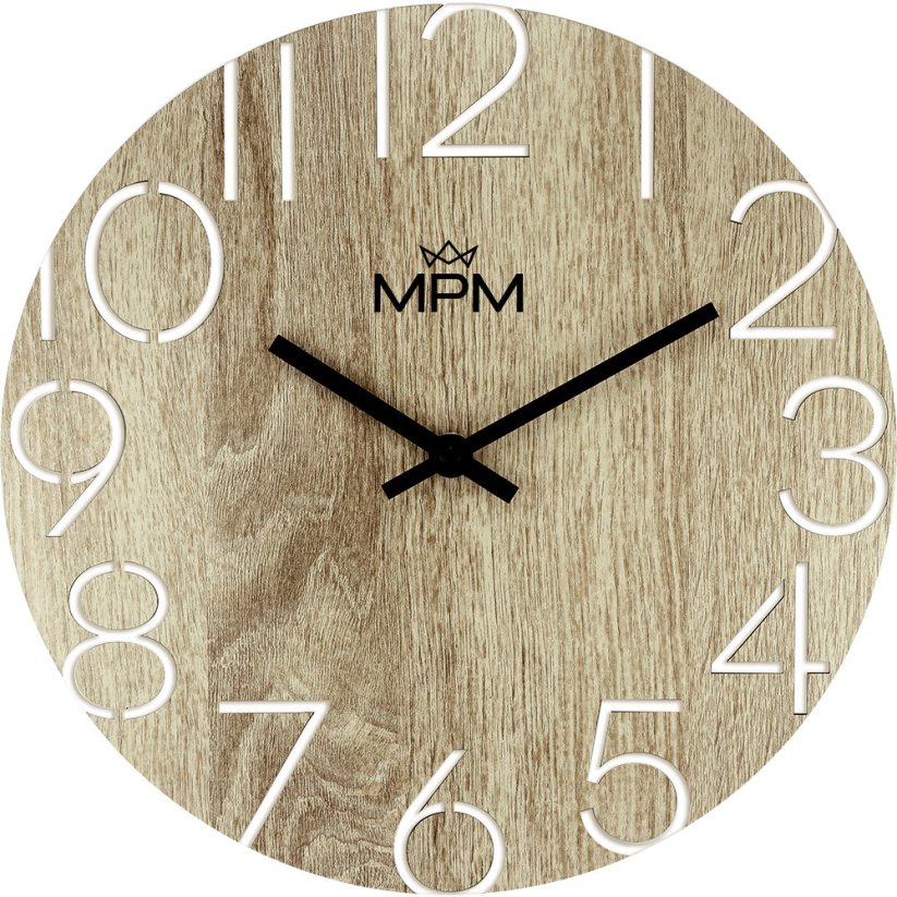 Drevené hodiny s tichým chodom MPM E07M.4118.50