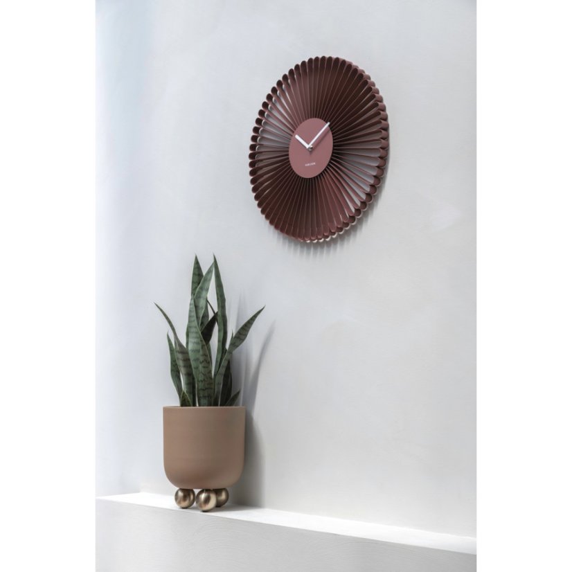 Nástěnné dekorační kovové hodiny 6074RD Karlsson 50cm, červené