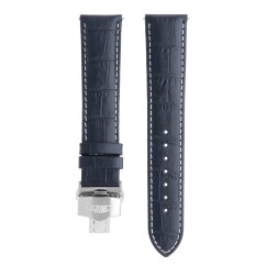 Kožený řemínek na hodinky PRIM RB.13234 (22 mm) - tmavý modrý/bílý - RB.13234.2220.3200.XL