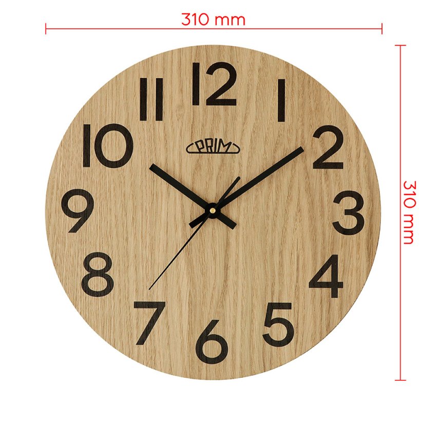 Drevené hodiny s tichým chodom PRIM Genuine Veneer - B - E07P.4245.5190