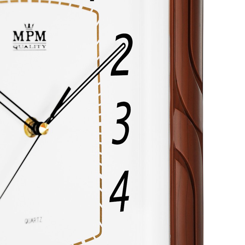 Nástěnné hodiny s tichým chodem MPM Braun - A - E01.2417.51.SW