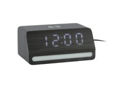 LED hodiny-budík 6078BK Karlsson s nabíječkou smartphonů 16cm