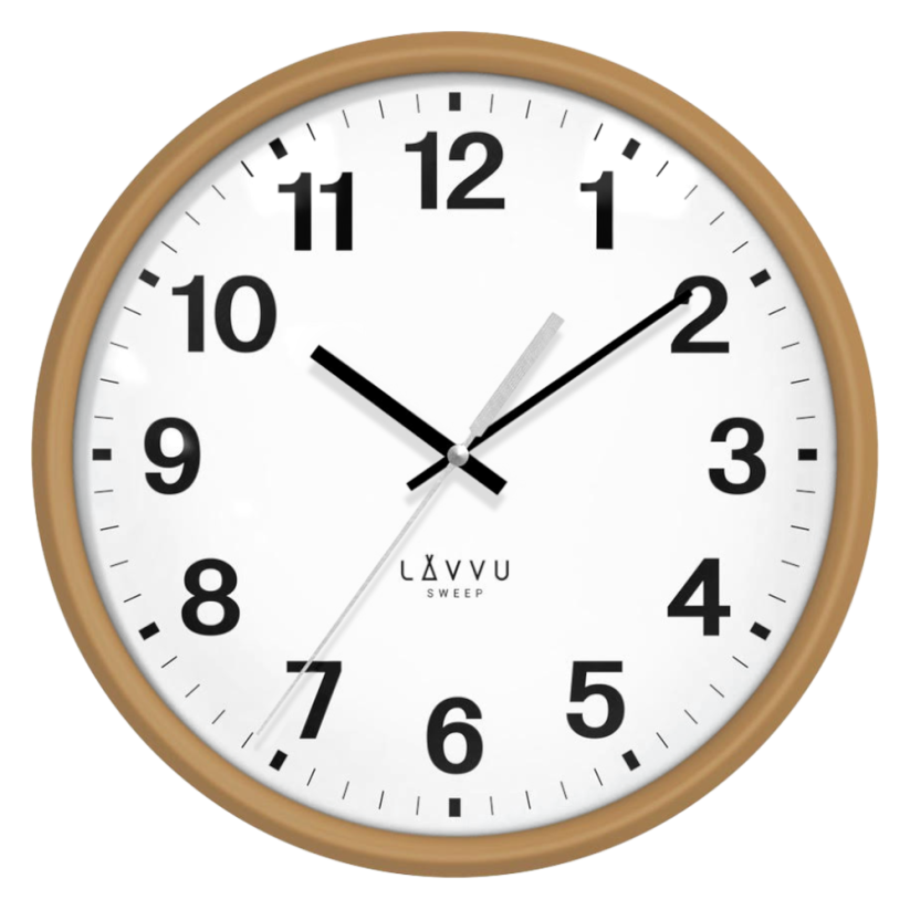Světlé dřevěné hodiny s plynulým chodem LAVVU ESSENTIAL WOOD LCS4040