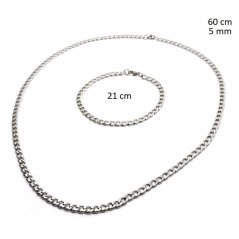 Oceľový náhrdelník + náramok 23996801