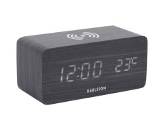 LED budík - hodiny 5933BK Karlsson s nabíjaním 15cm