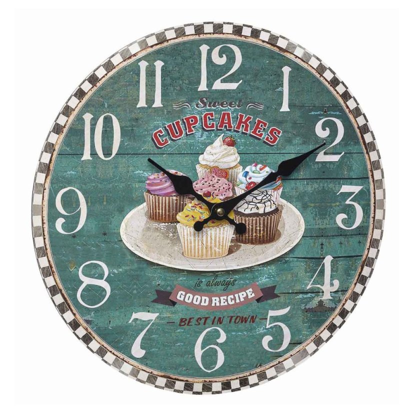 TFA 60.3045.13 - analogové nástěnné hodiny VINTAGE - Cupcakes