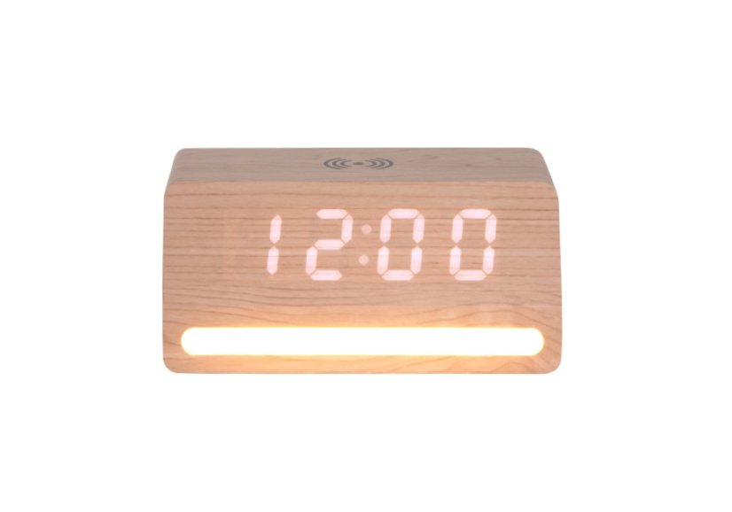 LED hodiny-budík 6078WD Karlsson s nabíječkou smartphonů 16cm