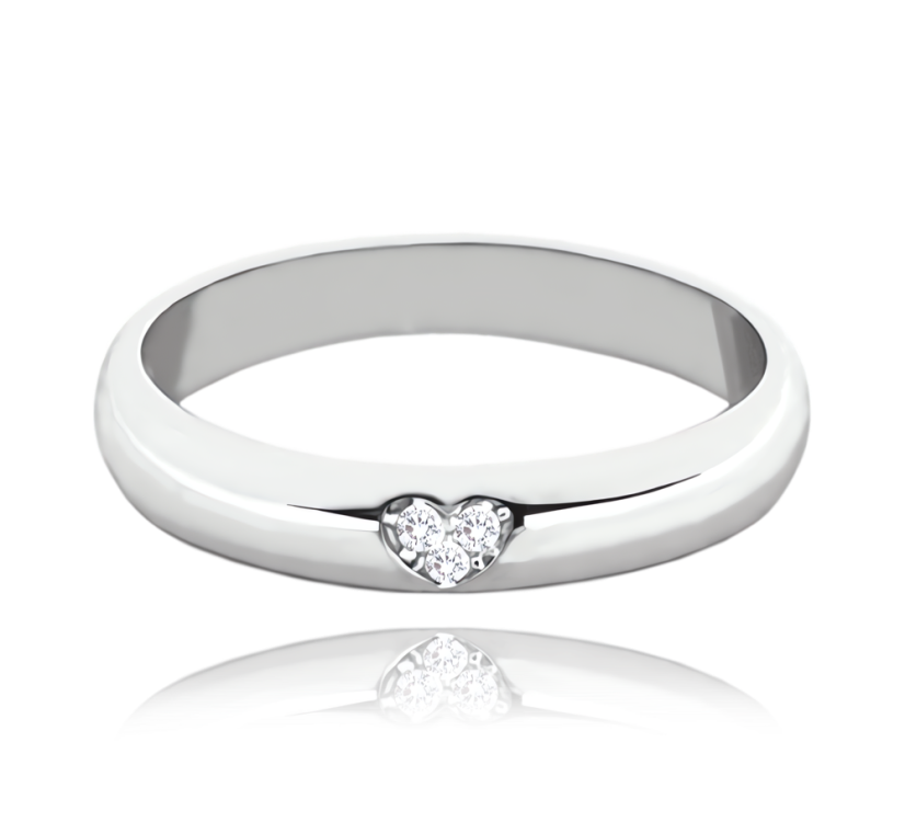 MINET+ Strieborný snubný prsteň so srdiečkom a bielymi zirkónmi veľ. 57 MINET+ Strieborný snubný prsteň so srdiečkom a bielymi zirkónmi veľ. 57