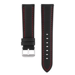 Kožený remienok na hodinky PRIM RB.13231 (22 mm) - čierny/červený - RB.13231.2220.9020.L1