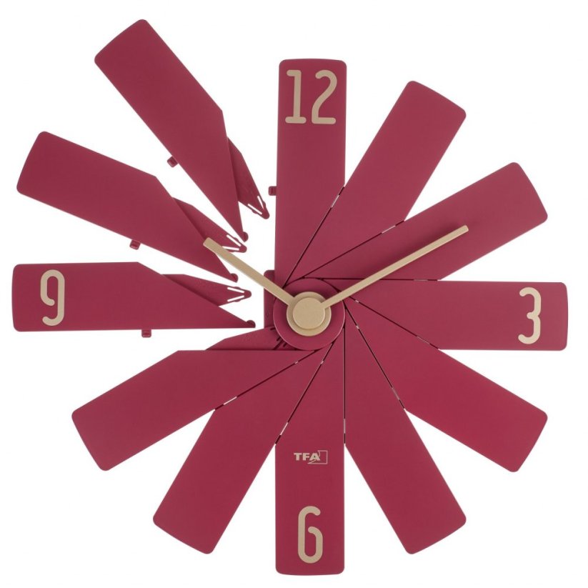 TFA 60.3020.05 - Dizajnové nástenné hodiny CLOCK IN THE BOX - červené