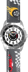 CLOCKKODIEL Svietiace šedé chlapčenské hodinky ZÁVODNÉ AUTA
