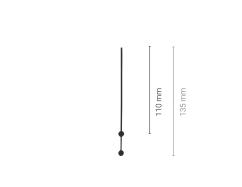 Černá sekundová ručička 110 mm