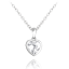 Strieborný náhrdelník MINET SRDIEČKO s bielym zirkónom JMAD0015WN40