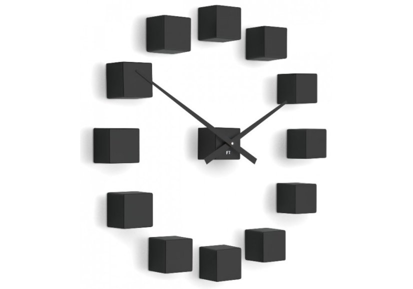 Dizajnové nástenné nalepovacie hodiny Future Time FT3000BK Cubic black