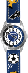 CLOCKKODIEL Svietiace modré chlapčenské hodinky FUTBAL