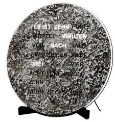 Stolové hodiny so slovným ukazovateľom času AMS 1289