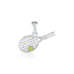 Strieborný prívesok so zirkónmi tenisová raketa JVD SVLP1607XH20000