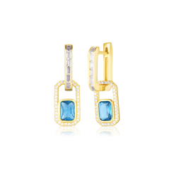 Pozlátené strieborné náušnice so zirkónmi JVD SVLE0879SH2GM00