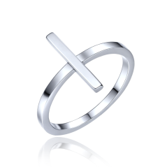 MINET Elegantní stříbrný prsten s tyčkou vel. 57