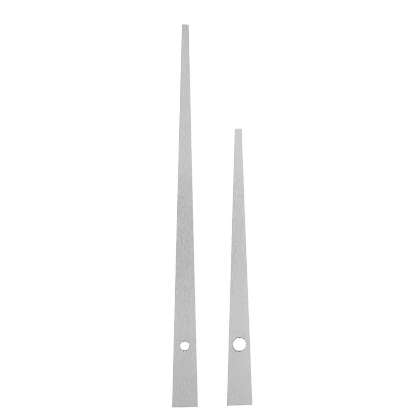 Kovové hodinové ručičky B28 (137 mm, 92 mm) - stříbrné - Ručičky hod B28 pár stříbrné