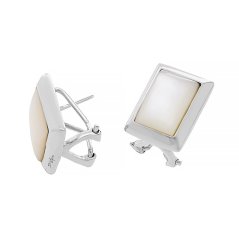 Stříbrné náušnice 8245 - stříbrnobílé barvy - SER.8245