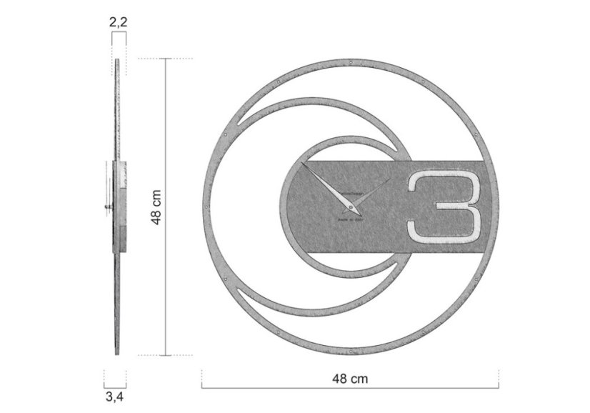 Dizajnové hodiny 10-138-2 CalleaDesign 48cm