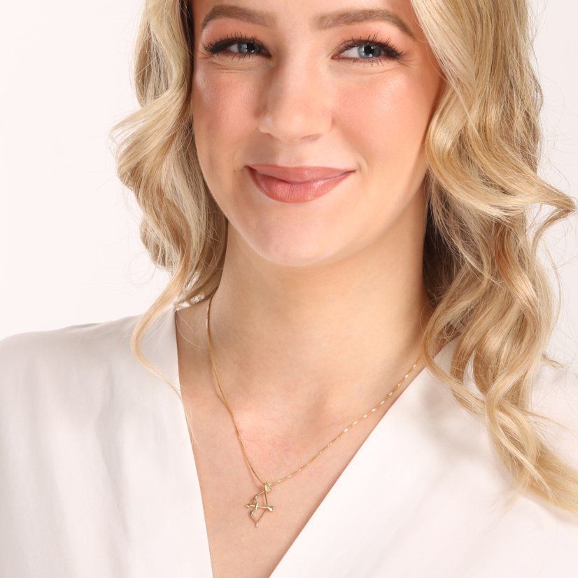 Zlatý přívěsek luk a šíp ZP0319XJ81-0200 (585/1000) 1,02g