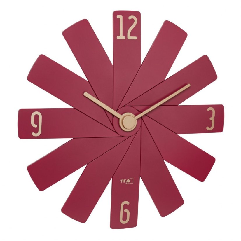 TFA 60.3020.05 - Dizajnové nástenné hodiny CLOCK IN THE BOX - červené