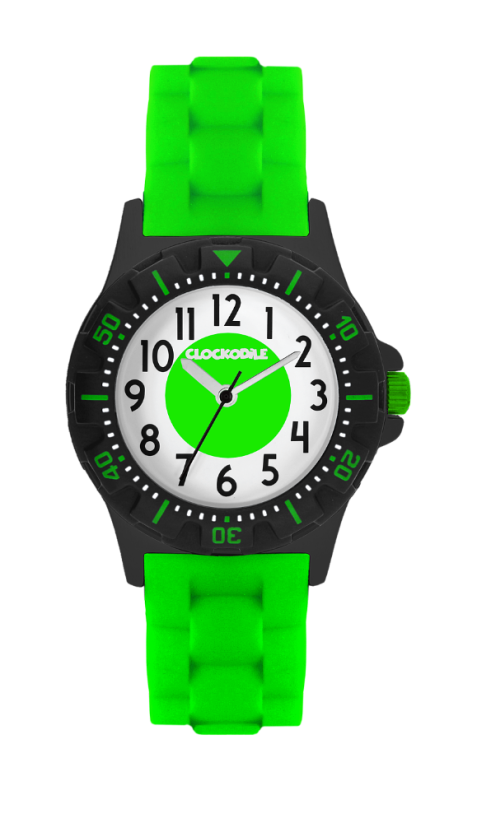 Svítící neonově zelené sportovní chlapecké hodinky CLOCKODILE SPORT 3.0 CWB0047