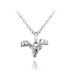 MINET Strieborný náhrdelník jeleň