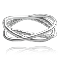Překřížený stříbrný prsten MINET vel. 56 JMAN0228SR56