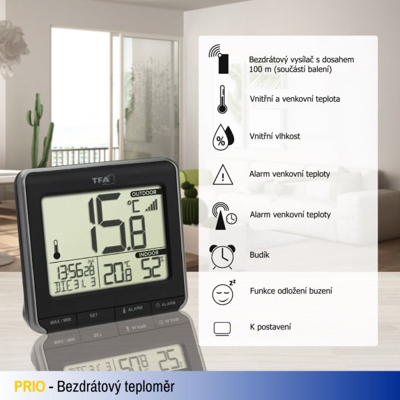 TFA 30.3069.01 - Bezdrátový teploměr PRIO