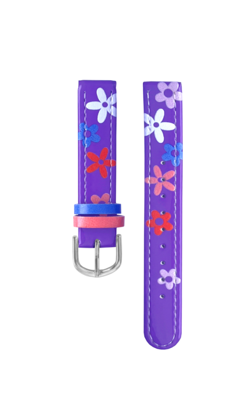CLOCKODILE Fialový remienok k detským hodinkám kvety
