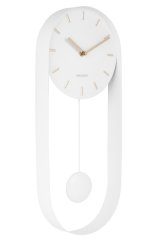 Designové kyvadlové nástěnné hodiny 5822WH Karlsson 50cm