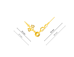 Střední zlaté hliníkové ručičky na hodiny Antik 43 mm | 32 mm