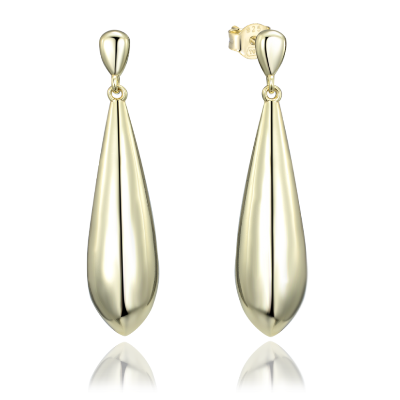 MINET Moderné pozlátené strieborné náušnice