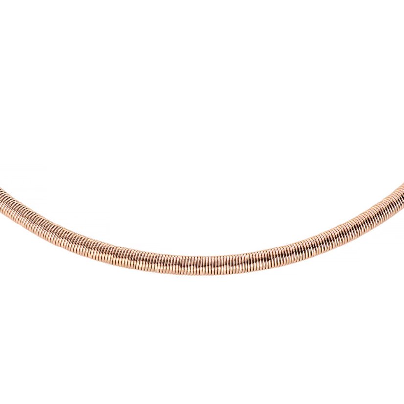 Nerezový náhrdelník 6589 - ružovo pozlátený - SNE.6589.. 45cm