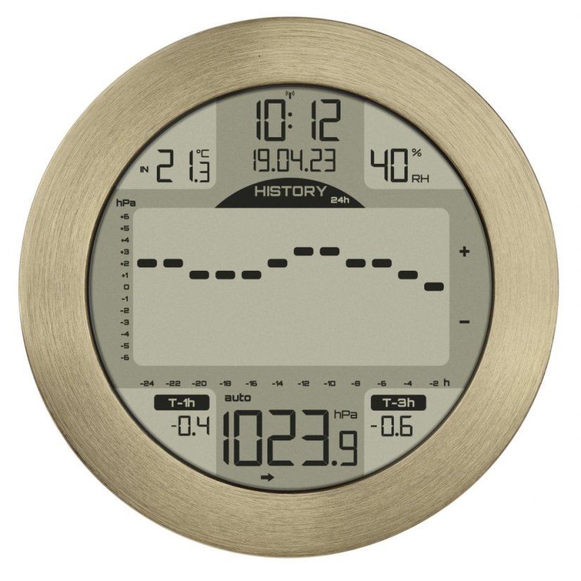 TFA 35.1124.53 - Digitálna meteostanica METEOMAR - zlatý leštený hliník