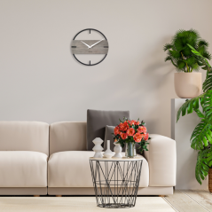 LAVVU Štýlové drevené hodiny LOFT v industriálnom vzhľade ?35cm