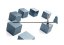 Dizajnové nástenné nalepovacie hodiny Future Time FT3000GY Cubic light grey